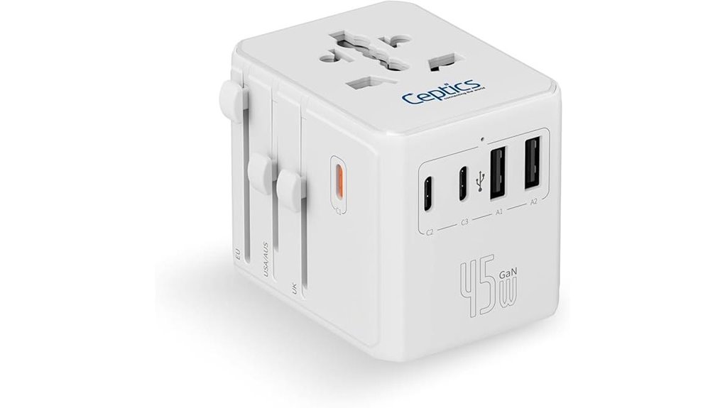 Smart Universal Plug Adapters With USB‑C: Stylish And Safe Designs 6 universal 45w 8 in 1 adapter