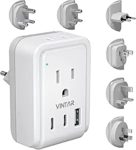 Smart Universal Plug Adapters With USB‑C: Stylish And Safe Designs 4 universal adapter 3usb 2usoutlets
