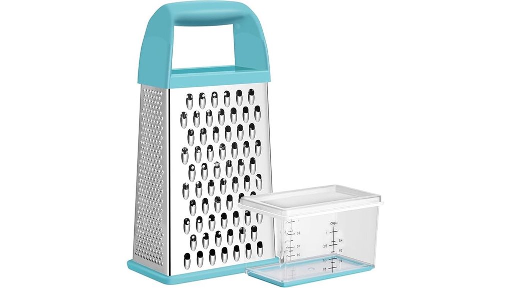 Box Grater With Container: Must-Have Tools for Every Kitchen 5 urbanstrive blue stainless grater