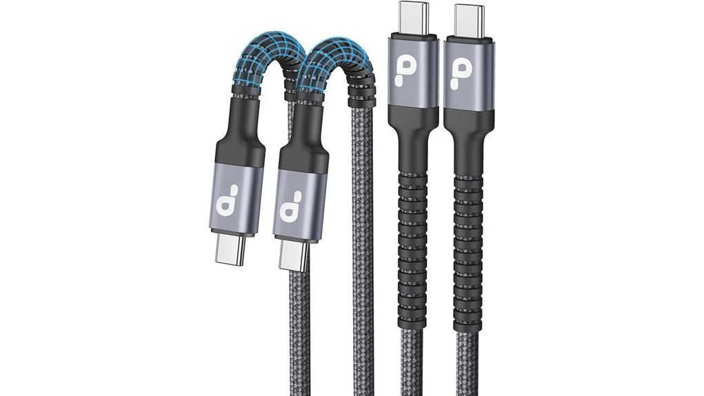 Braided Travel Cables (Reinforced Ends) For On‑The‑Go Power 7 usb c 6ft fast pair
