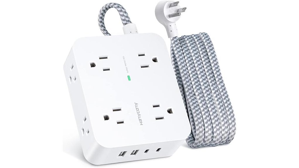 Travel Surge Protector with USB-C: Stay Powered on the Go 5 usb c 6ft surge protector