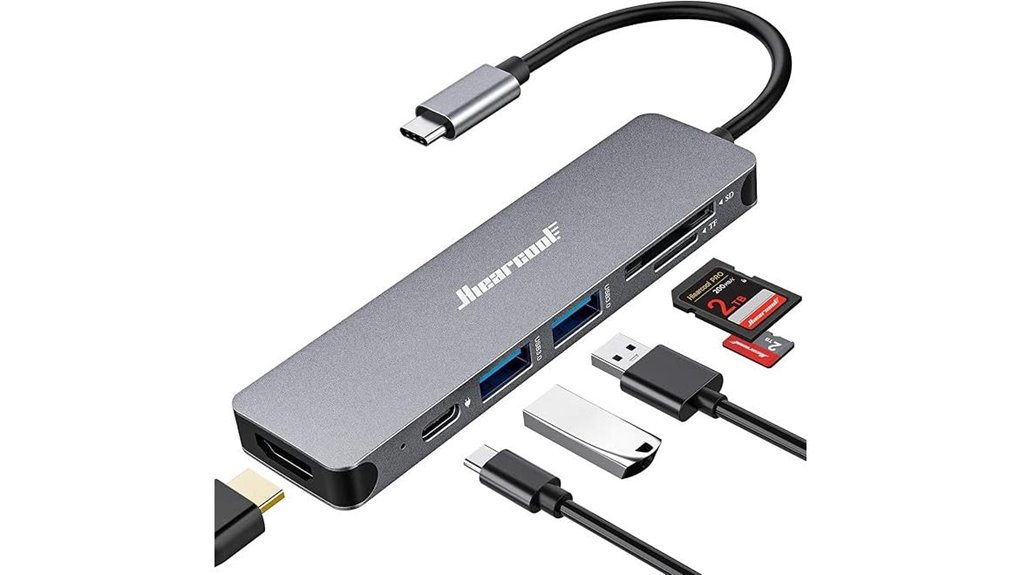 Best Universal USB Hubs For Travel Laptops 9 usb c 7 in 1 100w hub