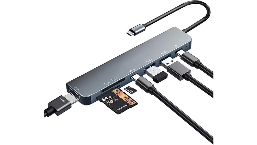 Top USB Hubs For Travel Laptops With Must-Have Ports 8 usb c 7 in 1 4k hub