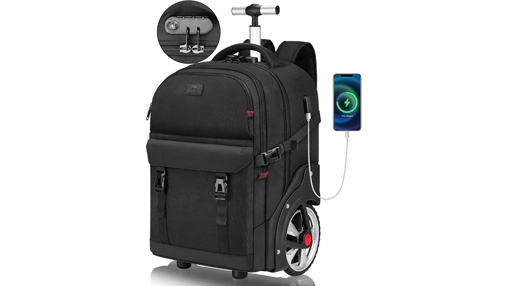 Carry‑On Suitcases for Cobblestones: Wheels Built to Last 14 usb locked 17 inch rolling backpack