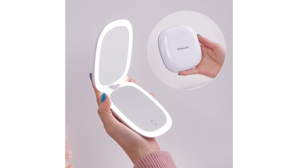 Must-Have Travel Contact Lens Mirrors: Magnify & Light Up 5 usb rechargeable dual zoom mirror
