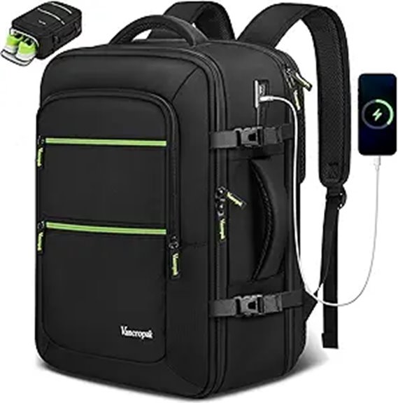 Best Carry‑On Backpacks with Dedicated Shoe Compartment 9 vancropak usb tsa backpack