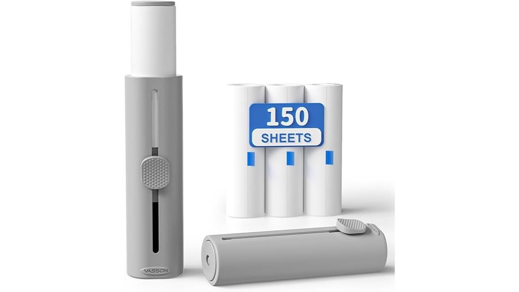 Compact Lint Rollers for Dark Coats: Refillable Picks Shine 2 vasson 150 sheet lint roller