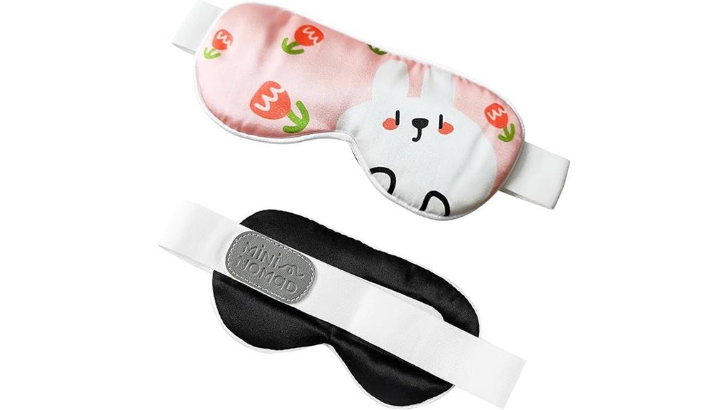 Soft, Adjustable Kids Sleep Masks for Flights Parents Need 3 velcro bunny light blocking mask