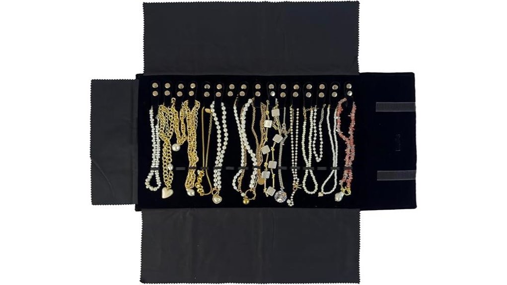 velvet necklace travel roll