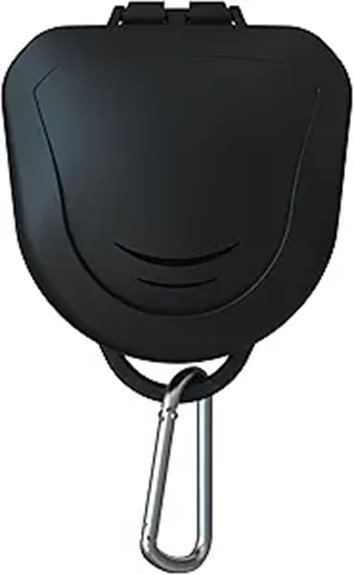 Vented, Crush‑Resistant Mouthguard Cases for Traveling 6 ventilated protective black mouthguard