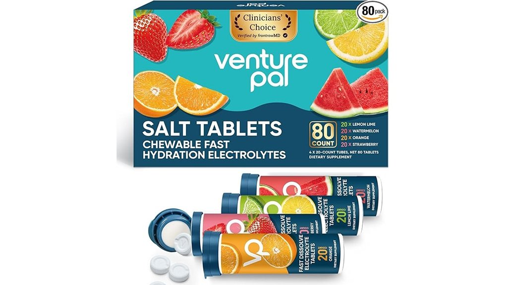 Best Electrolyte Tablets for Travel: No Powder Mess 8 venture pal 4 pack chewables