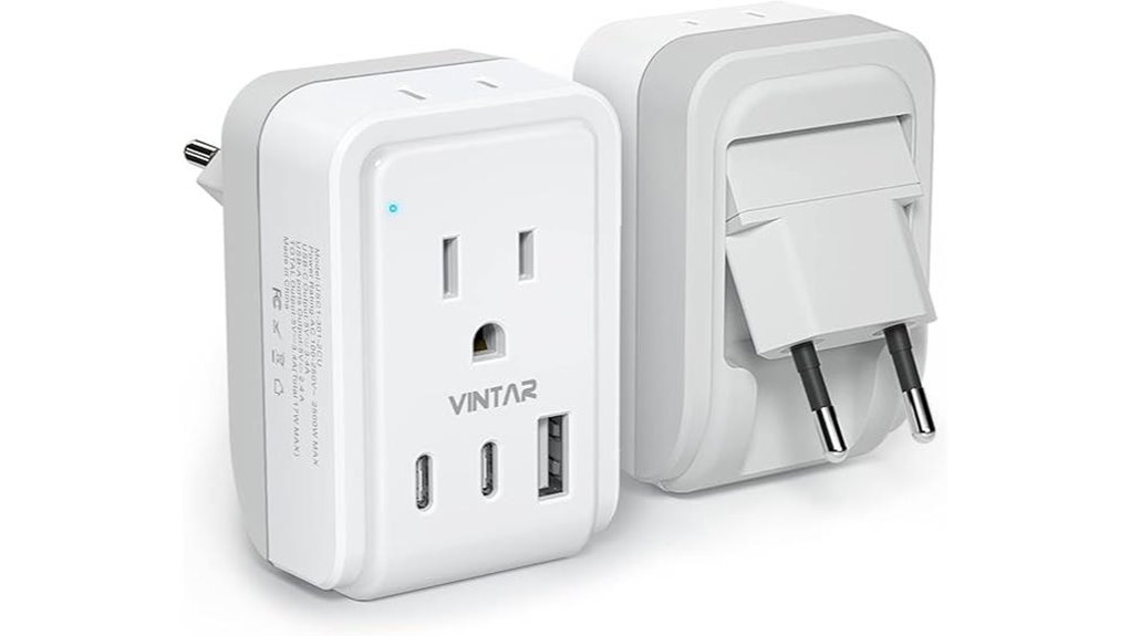 vintar foldable european adapter