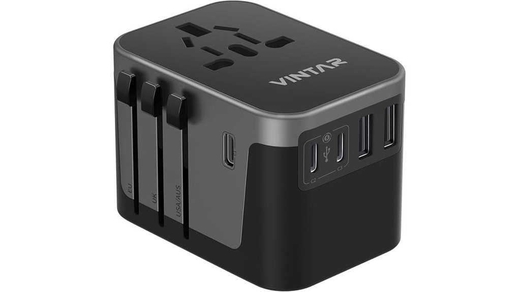 Top Travel Adapters with Grounded Outlets for Safer Hotel Stay 7 vintar universal 3 usb c adapter