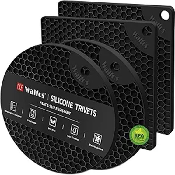 walfos non slip silicone trivets