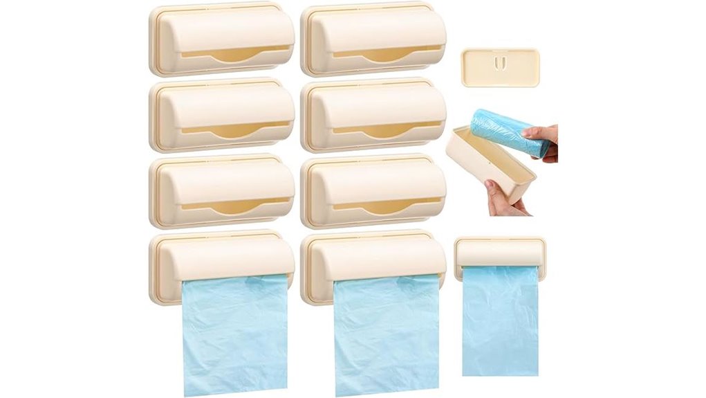 wall mounted 8 pack trash dispenser