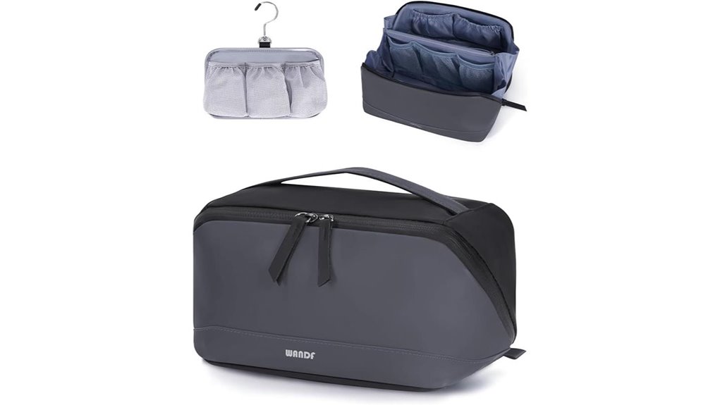 Best Hanging Toiletry Bags with Detachable Liquids Pouches 11 wandf pu toiletry detachable