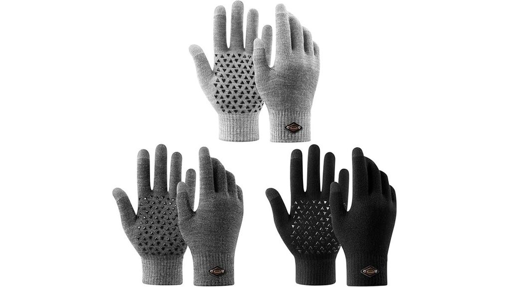 warm knit touchscreen winter gloves