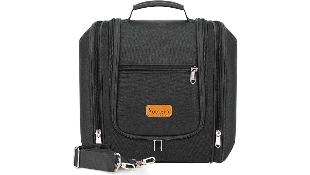 water resistant black six compartment