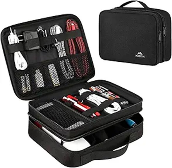 Top Cable Organizers for Travel: Elastic vs Zip Cases 14 water resistant black tech organizer