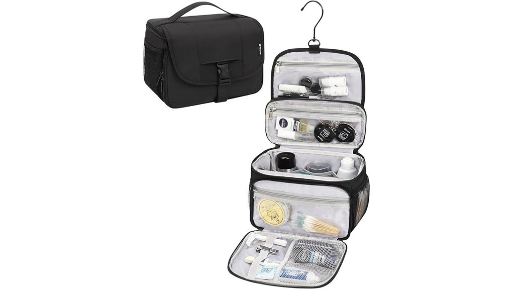 water resistant black toiletry bag