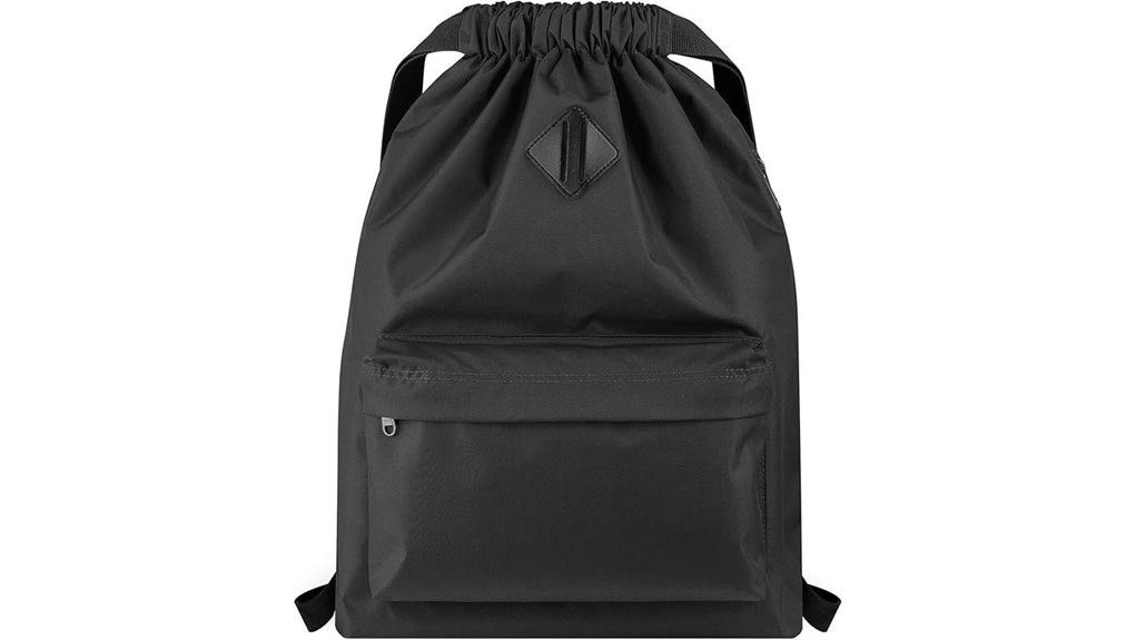water resistant drawstring backpack pocket