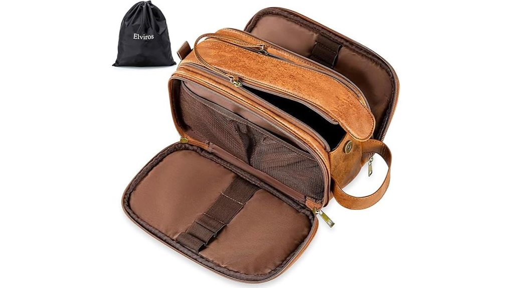 Travel Shaving Kits (All‑in‑One Organizers): Groom Wherever You Go 7 water resistant pu leather toiletry