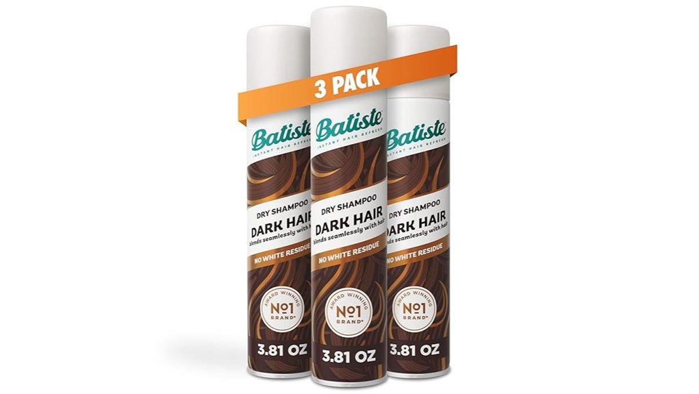 Top Dry Shampoo for Dark Hair: Ideal Travel Sizes 14 waterless dark 3 pack shampoo