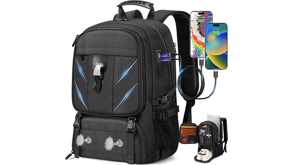 Airport-Friendly Travel Backpacks with Laptop Compartments 9 waterproof 17 3 inch shoe backpack