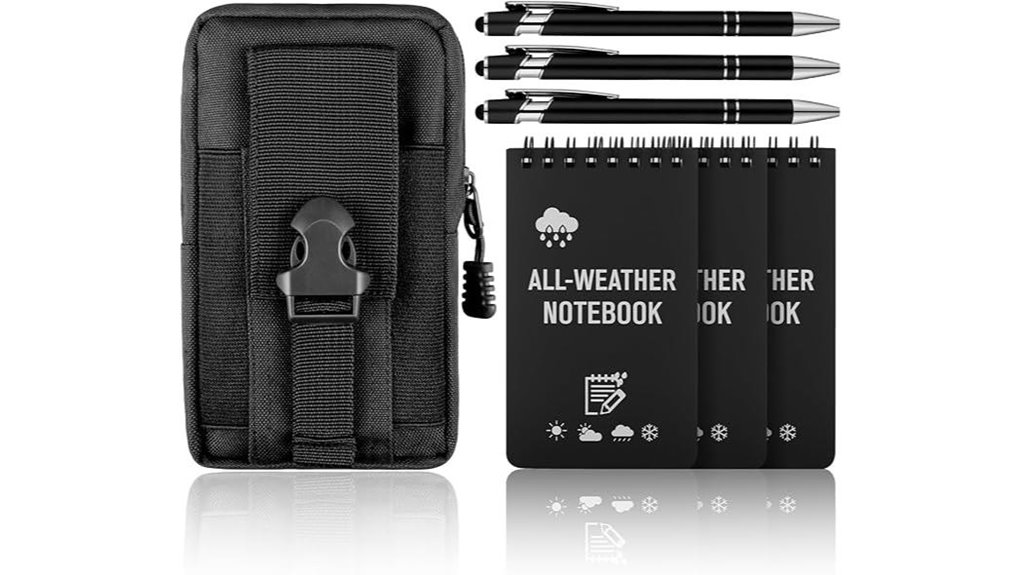 waterproof 7 piece notebook pen