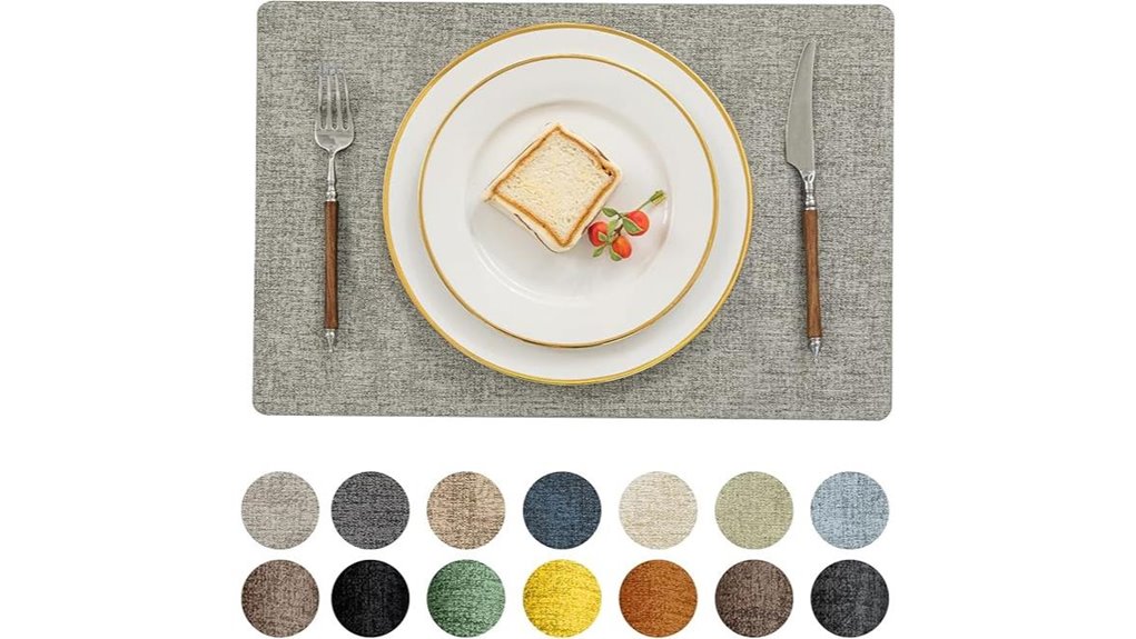 Stylish Placemat Set (Wipeable) That Keeps Dining Spaces Fresh 15 waterproof faux leather placemats