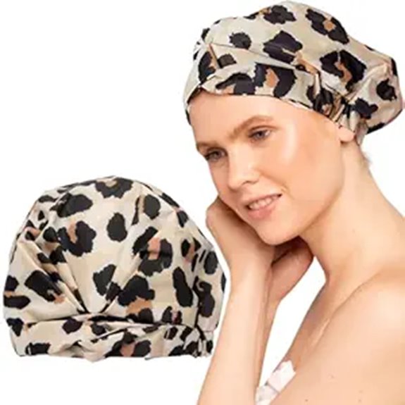 The Best Travel Shower Caps That Won’t Rip and Are Reusable 10 waterproof large leopard cap