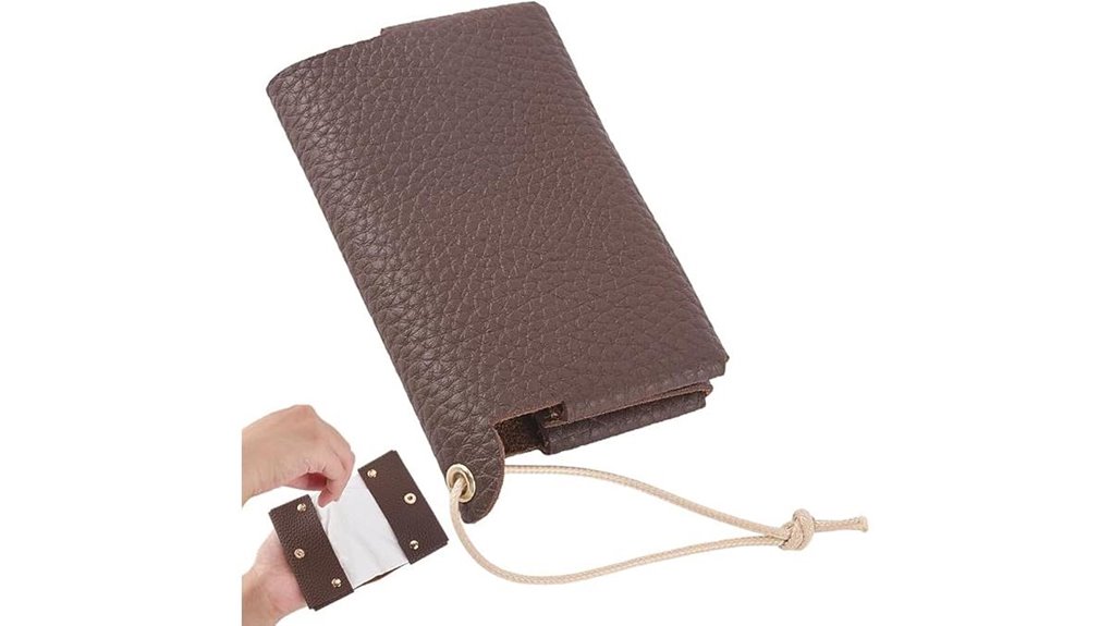 waterproof leather tissue pouch