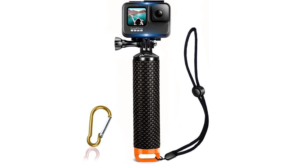 waterproof orange gopro monopod