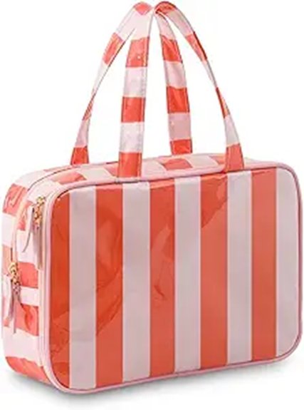 Toiletry Bags with Easy-Clean Lining for Spill-Proof Travel 5 waterproof pink orange toiletry