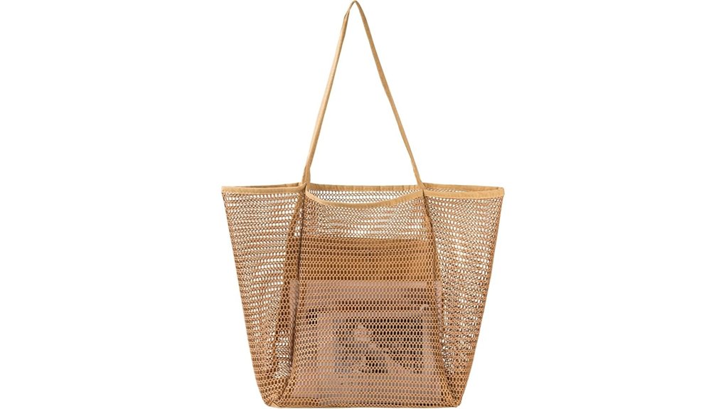 waterproof pocketed mesh tote