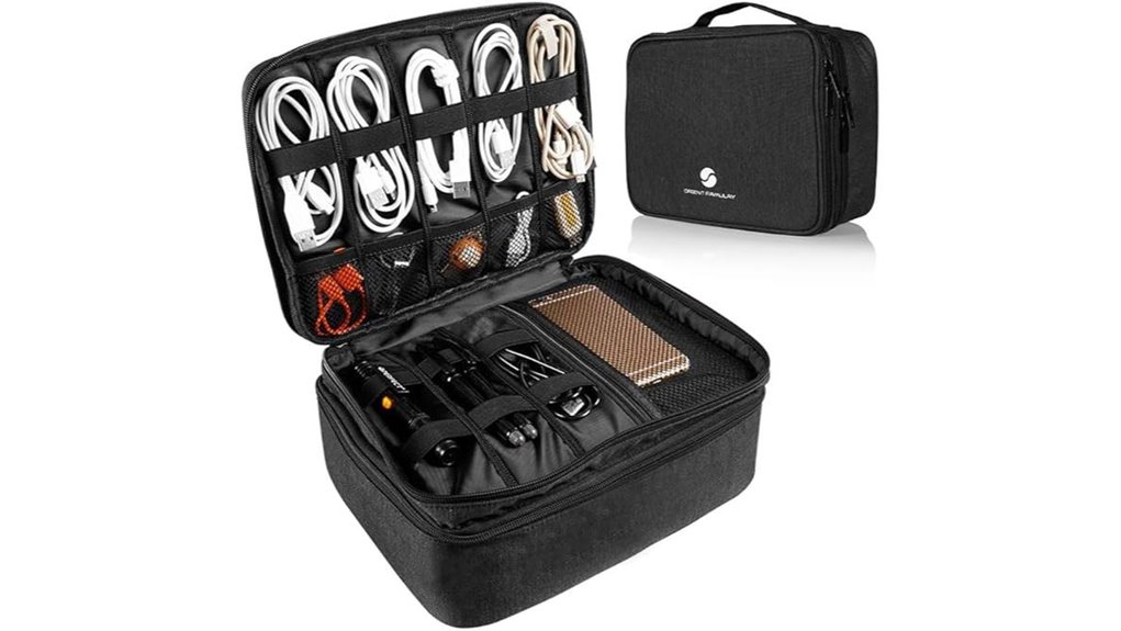 Top Cable Organizer With Integrated Power Bank Slot Saves Space 2 waterproof shockproof travel bag