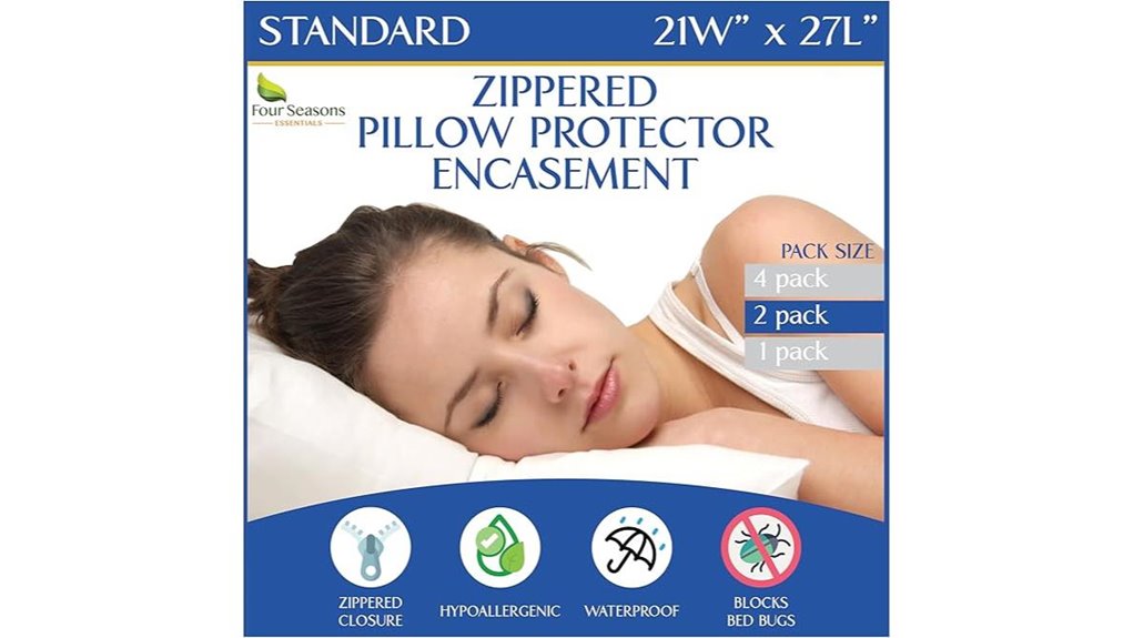 Best Pillow Protectors (Zip) for Spotless, Airy Sleep 10 waterproof zippered pillow set