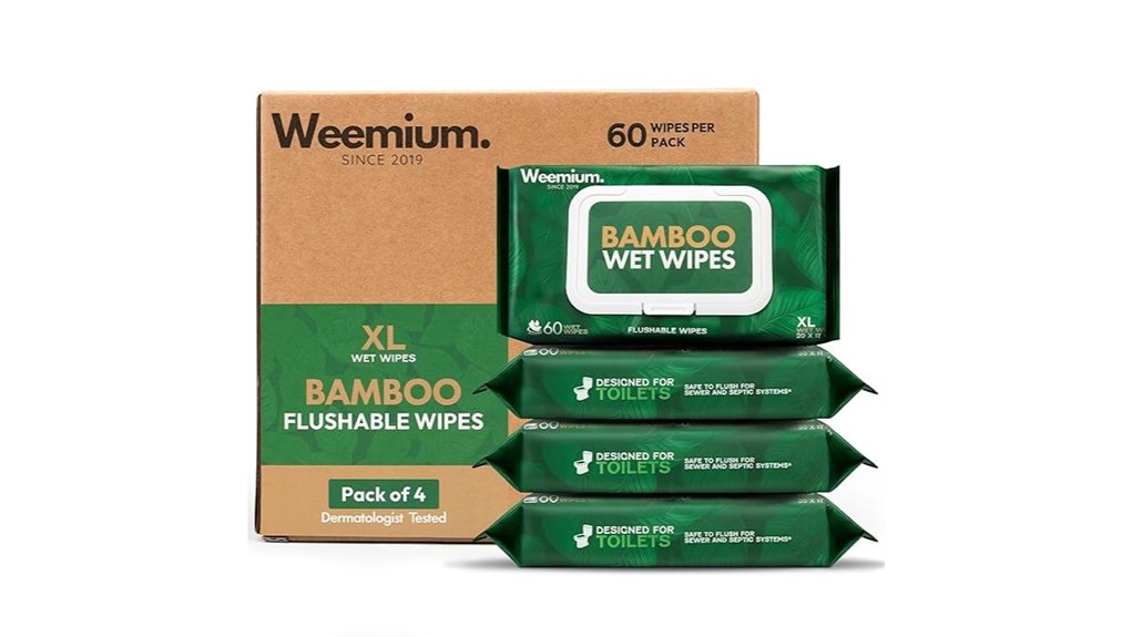 Flushable-Wipe Alternatives for Travel (Biodegradable Cloths) 5 weemium bamboo flushable wipes