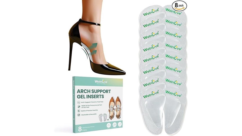 Best Insoles for Travel That Ease Heel Pain and Support Arch 10 welnove eight pair gel insoles