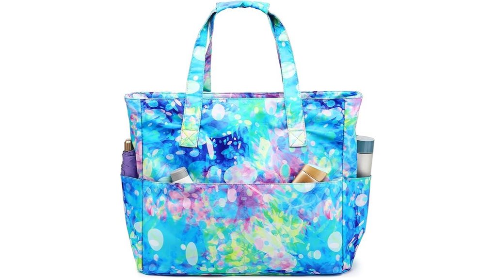 Tote Bags with Separate Wet Pocket (Swimwear Ready) for Dryness 1 wet compartment beach tote
