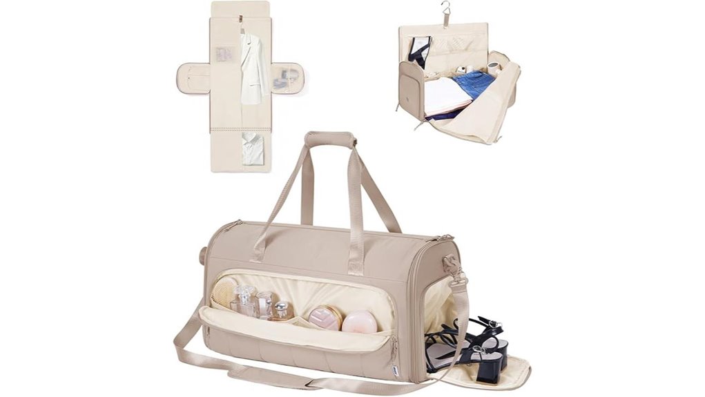 Garment Bags with Shoe Pockets for a Wedding Weekend 1 wet pocket convertible duffle