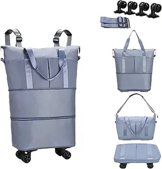 wheeled rolling travel duffel