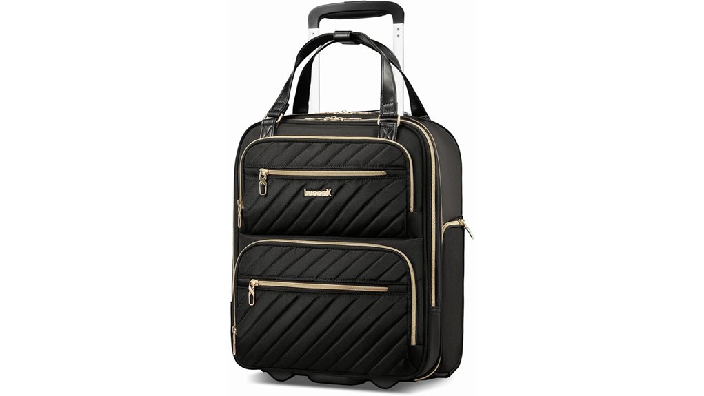 wheeled underseat carry on luggage