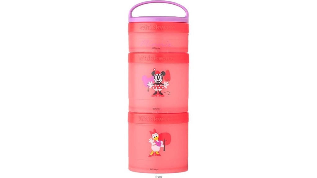 Best Leakproof Stackable Snack Containers for Day Tours 14 whiskware minnie daisy cups