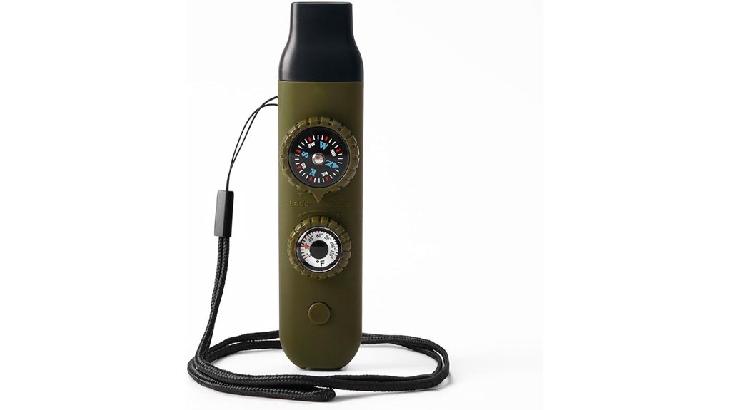 Best Small Durable Travel Safety Whistles for Travelers 13 whistle lanyard compass thermometer