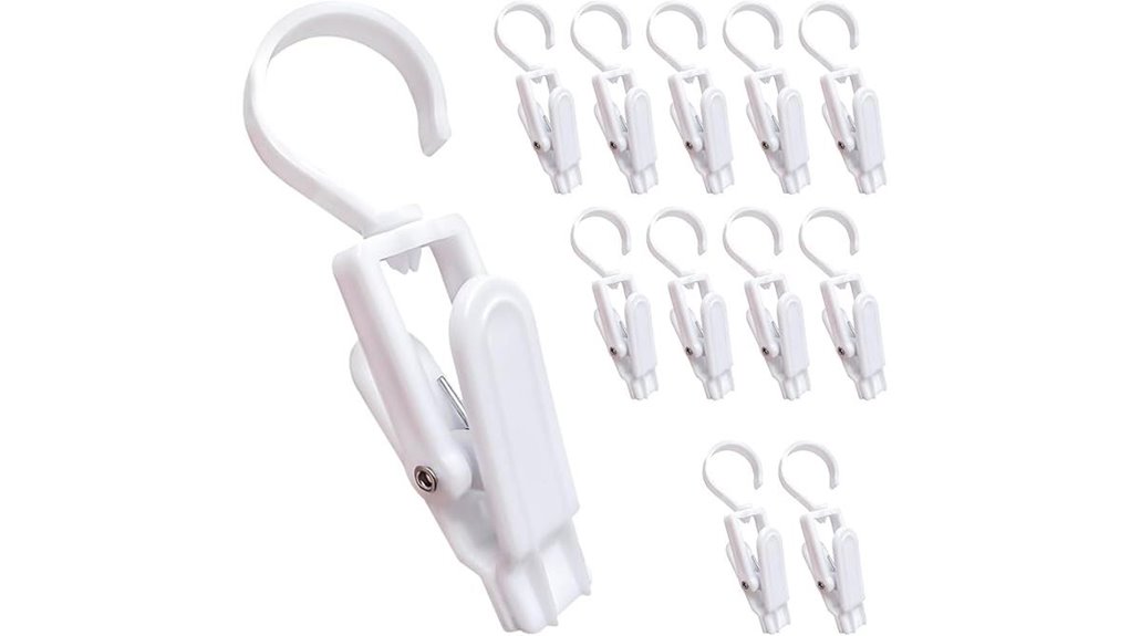 white 12 pack swivel hooks