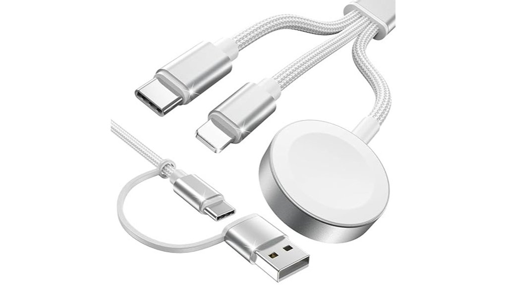 Top Travel Charging Cable Sets (Short + Long Combo) Must‑Have 3 white 3 in 2 usb c