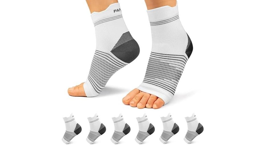white 6 pair compression socks