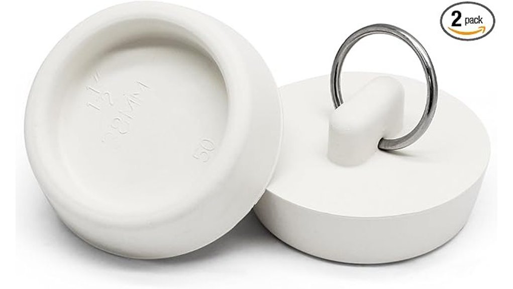 white rubber drain stoppers