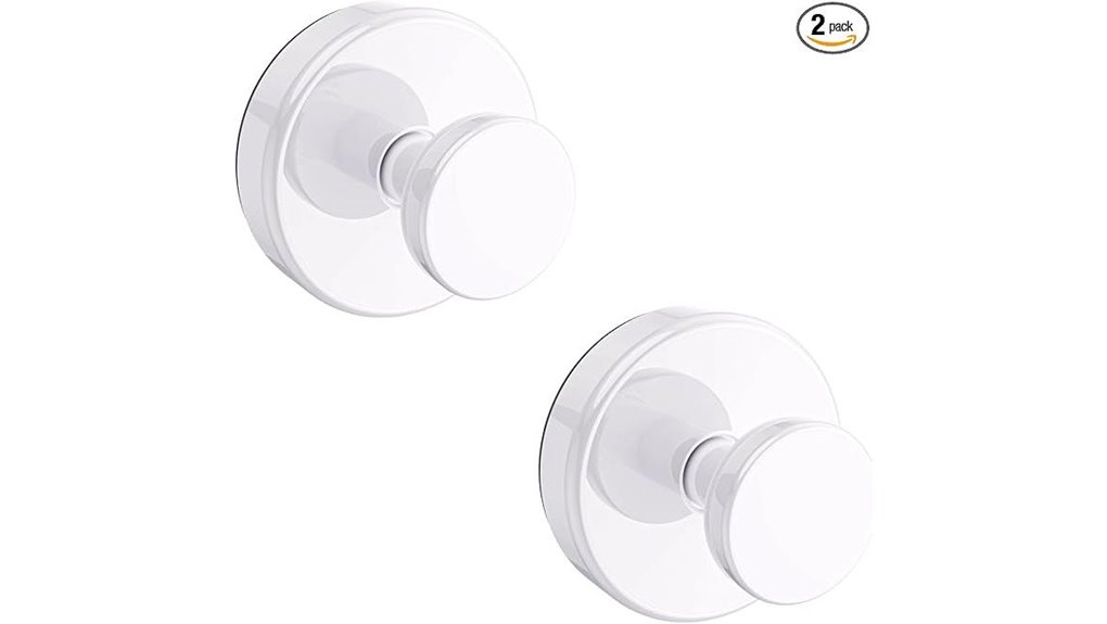 Strong‑Grip Suction Hooks That Stick in Traveler Bathrooms 13 white shower hook duo